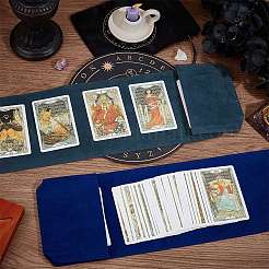 4 Stück doppelseitige Aufbewahrungsbeutel aus Samt für Tarotkarten in 2 Farben&nbsp;ABAG-CN0001-05