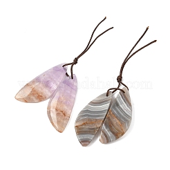 Natürliche Amethyst-Spitzenachat-Anhänger&nbsp;G-S398-03I