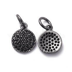 Breloques en laiton zircon cubique micro pavé noir&nbsp;KK-I658-08A