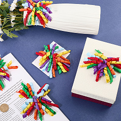 Selbstklebendes Geschenkpapier-Accessoire aus gelockten Polyesterschleifen&nbsp;DIY-WH20053-03A