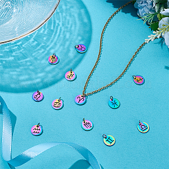 12 Stück 12 Stile hohle Edelstahl-Charms&nbsp;FIND-WR0012-01