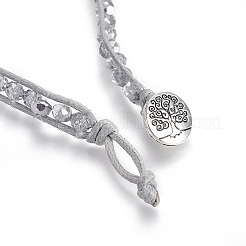 (vente d'usine de fêtes de bijoux) bracelets enroulés de cordon en polyester ciré coréen&nbsp;BJEW-JB04061
