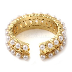 Anelli a polsino aperto in ottone con catena a cordolo per donna&nbsp;RJEW-Z070-03G
