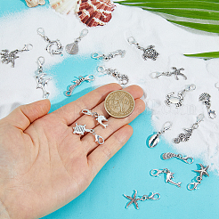 80 pendentif décoratif en alliage sur le thème de l'océan&nbsp;HJEW-FH00318