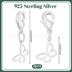 4 pz 925 decorazioni pendenti in argento sterling&nbsp;HJEW-PH02566