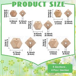 20 Stück 5 Arten Holzperlen&nbsp;WOOD-FS0002-59