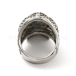 Anillo de acero inoxidable 316 con calavera y cruz para los dedos&nbsp;RJEW-C030-02E-AS