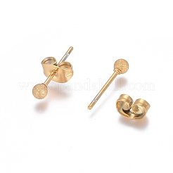 Boucles d'oreilles à tige en acier inoxydable 304 avec placage ionique (IP)&nbsp;EJEW-L215-58A-G