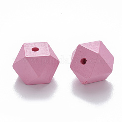 Perles de bois naturel peintes&nbsp;WOOD-Q040-020B-A02