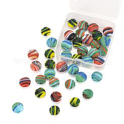 40pcs 4 Farben handgemachte gefrostete Bunte Malerei-Perlen&nbsp;LAMP-LS0001-06