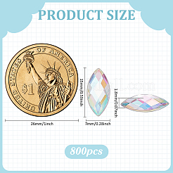 800 Stück imitierte Taiwan-Acryl-Strass-Cabochons&nbsp;GACR-FG0001-14