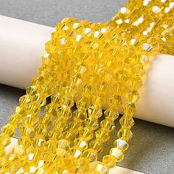Transparentes perles de verre de galvanoplastie brins&nbsp;GLAA-F029-2mm-A22
