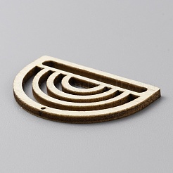 Anhänger aus unbehandeltem Holz in Fächerform aushöhlen&nbsp;DIY-WH0488-11D