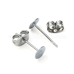 100 pz. 304 acciaio inossidabile per orecchini a bottone&nbsp;STAS-YW0001-43E