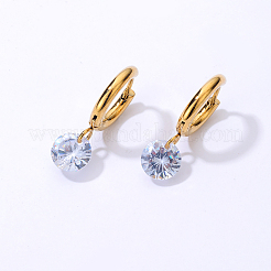 Orecchini a cerchio in ottone con strass alla moda&nbsp;XN7897