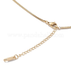 Collier pendentif rectangulaire en acier inoxydable 304 avec chaînes à mailles vénitiennes pour femme&nbsp;NJEW-I123-02B