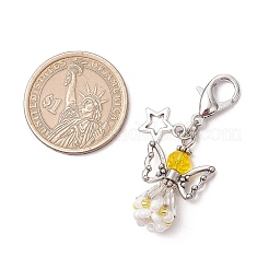 Décorations de pendentif en perles de verre et en alliage en forme d'ange&nbsp;HJEW-MZ00192