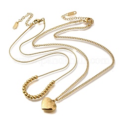 Set di collane con ciondolo a forma di cuore in acciaio inossidabile 304&nbsp;NJEW-H046-02G