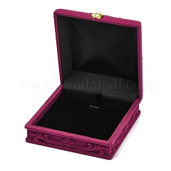 Scatole di gioielli in velluto con motivo floreale rosa&nbsp;X-VBOX-O003-04