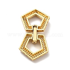 Messing Micro Pave klare Zirkonia Falte über Verschlüsse&nbsp;KK-G414-11G