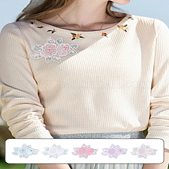 10 stücke 5 farben blume form polyester spitze stickerei nähen ornament zubehör&nbsp;DIY-LP0004-33
