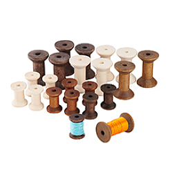 24 pz 6 stili di bobine vuote in legno per filo&nbsp;TOOL-PH0001-82
