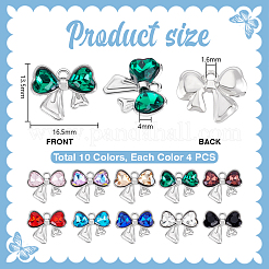 40 ciondolo in lega di zinco e strass in 10 colori&nbsp;FIND-PH0028-62P