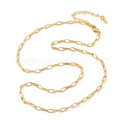 Collares de cadena de cable de latón para mujeres y hombres.&nbsp;NJEW-F337-01G-01