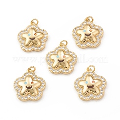 Pendenti ecologici in ottone con micro pavé di zirconi&nbsp;KK-I698-09G