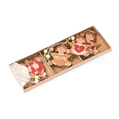 Décorations de grand pendentif en bois thème de noël&nbsp;HJEW-F011-02