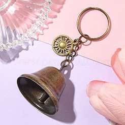Porte-clés avec cloche en fer et pendentif en alliage creux&nbsp;KEYC-JKC00998-01
