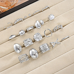 Set di anelli aperti con polsino in lega per donna&nbsp;WG801CE-01