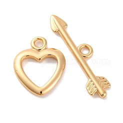 Fermagli a barilotto in ottone a forma di cuore&nbsp;KK-S403-21G