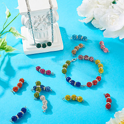 14 Stück 14 Farben Polymer Clay Strass Kugel Verbinder Charms&nbsp;PALLOY-TAC0145
