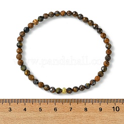 Braccialetti elasticizzati con pietre preziose naturali e perline di ottone per uomo e donna&nbsp;BJEW-JB13942