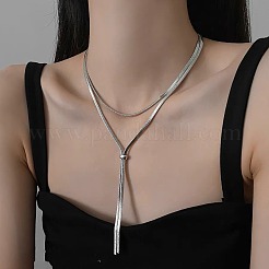 316 chirurgischer Edelstahl Schlangenkette Schieber Lasso Halsketten für Damen&nbsp;FS-WG6B247-01