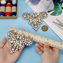 2 Stück handgefertigte Perlen-Filz-Applikationen.&nbsp;PATC-FG0002-32