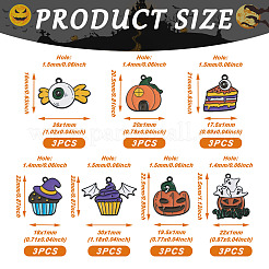 21 Stück 7 Stil Halloween Legierung Emaille Anhänger&nbsp;ENAM-BT0001-16