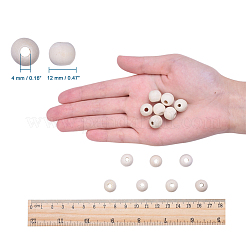 Perles en bois naturel non fini&nbsp;WOOD-R196-12mm-LF