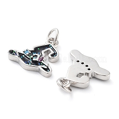 Pendenti con micro pavimentazioni in ottone placcato a cremagliera colorati con zirconi cubici di grado aaa&nbsp;KK-M280-07P