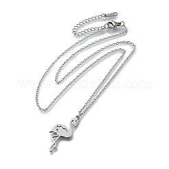 Collane a catena con ciondolo a forma di fenicottero in acciaio inossidabile 304 per donna e uomo&nbsp;NJEW-Q032-02A-P