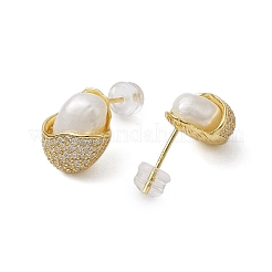 Natürliche Perle Ohrstecker&nbsp;EJEW-P286-44G