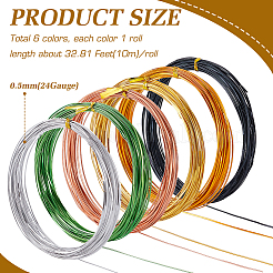 6 rouleau de fil aluminium plat 6 couleurs 10 m&nbsp;FIND-BC0013-42B