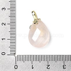 Pendenti a goccia sfaccettati in quarzo rosa naturale&nbsp;KK-D021-03D-G