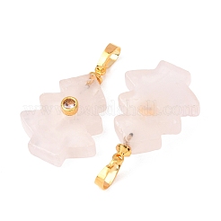 Pendentifs de quartz rose naturel&nbsp;G-P628-04G-04