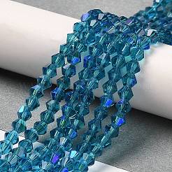 Transparentes perles de verre de galvanoplastie brins&nbsp;EGLA-A039-T2mm-L01