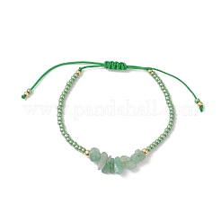 Bracelets tressés en pierres précieuses naturelles mélangées et perles de rocaille en verre pour femmes&nbsp;BJEW-MZ00245