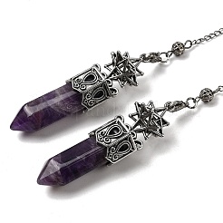 Natürliche Amethyst facettierte Kugel spitze Wünschelrutenpendel&nbsp;G-B149-14AS-05