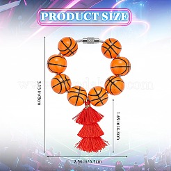 Decorazioni pendenti con perline da basket in legno&nbsp;HJEW-SW00125