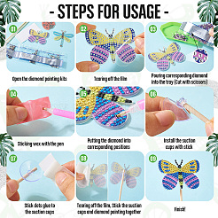 Kits de piquets de jardin décoratifs d'insectes de peinture de diamant de bricolage&nbsp;DIAM-TAC0001-03